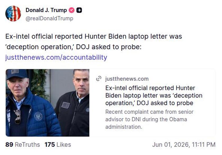 Post preview from Donald Trump