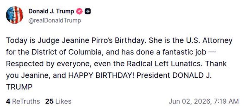 Post preview from Donald Trump