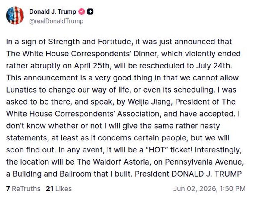 Post preview from Donald Trump