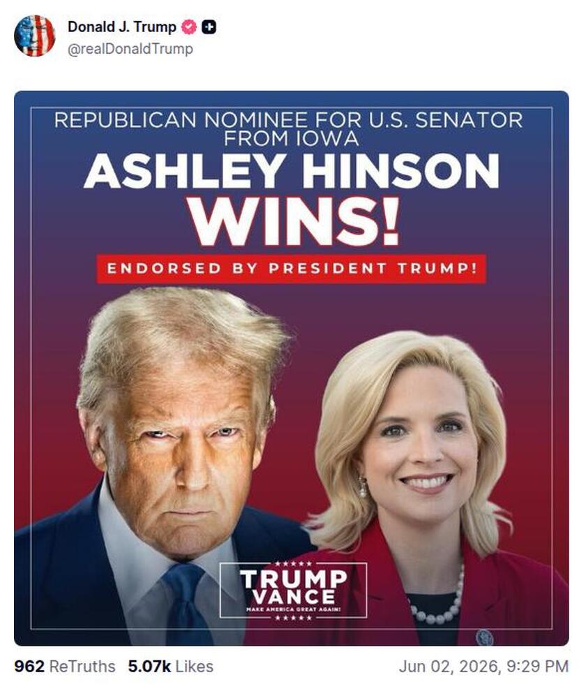 Post preview from Donald Trump
