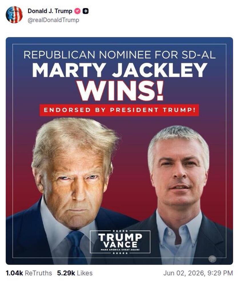 Post preview from Donald Trump