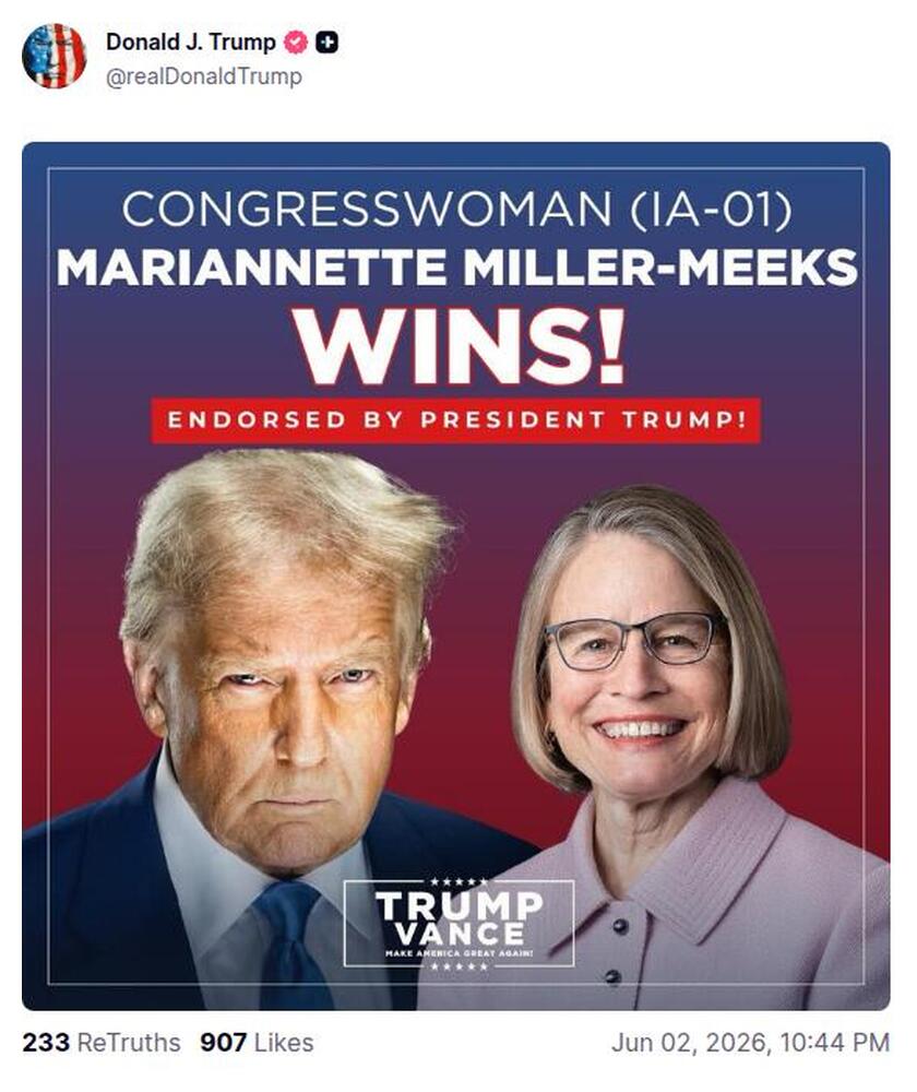 Post preview from Donald Trump