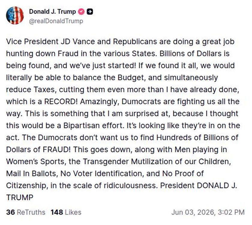 Post preview from Donald Trump