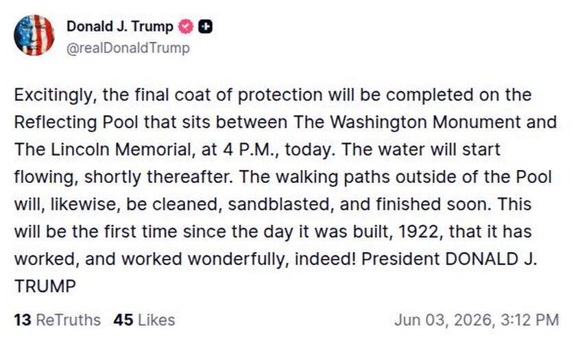 Post preview from Donald Trump