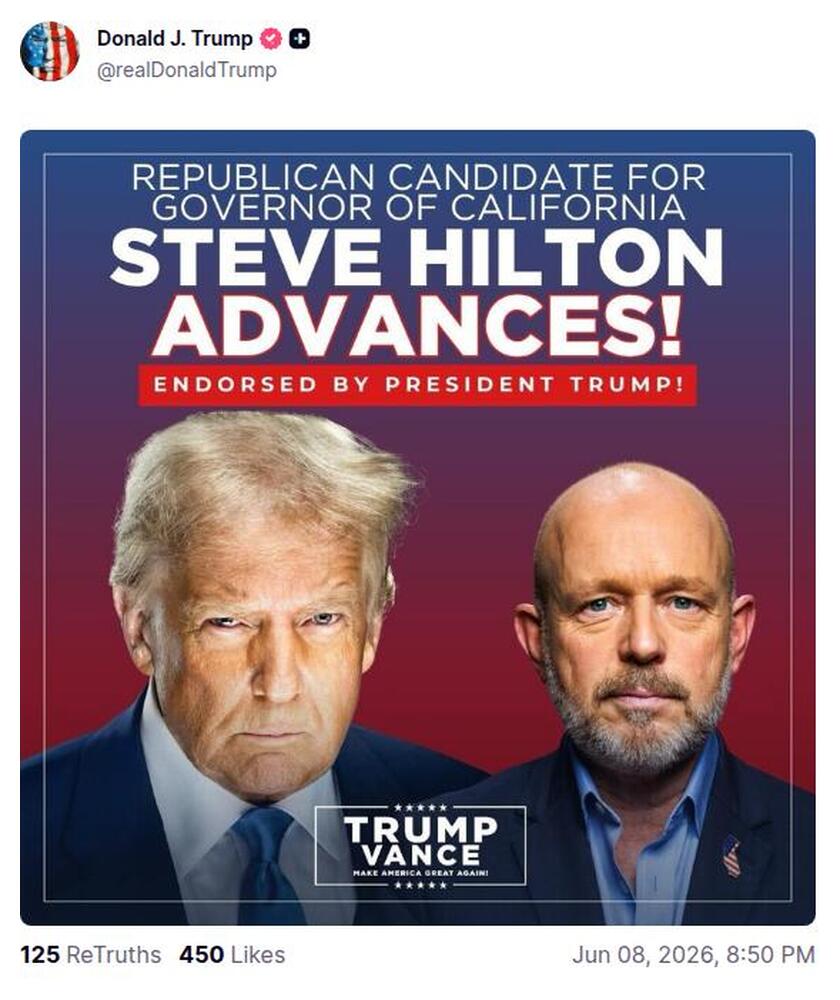 Post preview from Donald Trump