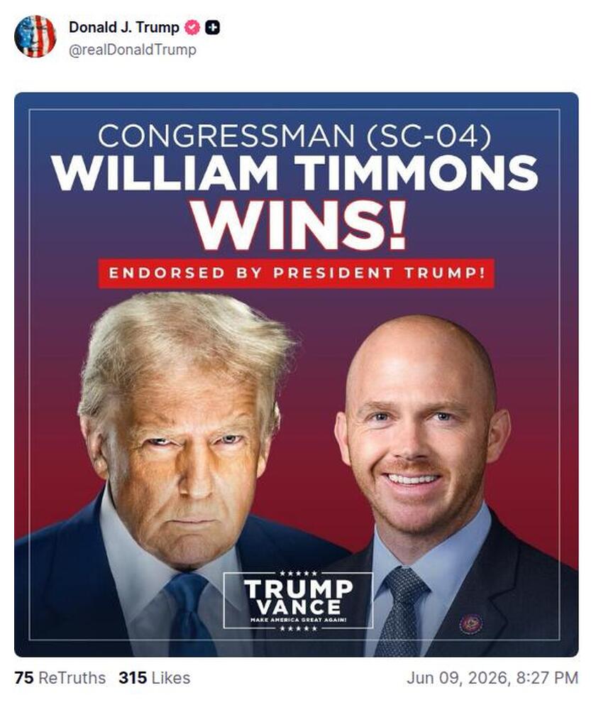 Post preview from Donald Trump