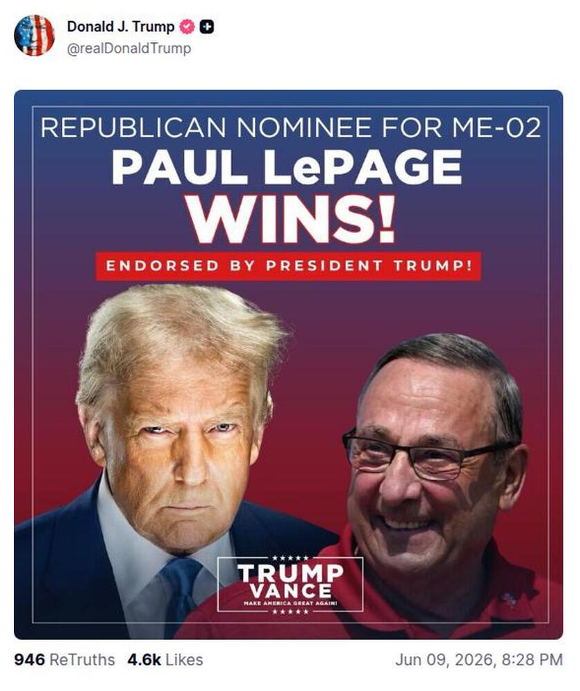 Post preview from Donald Trump