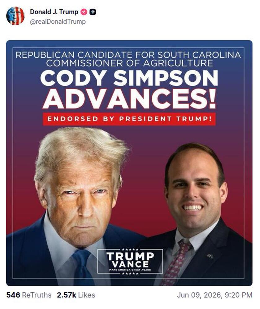 Post preview from Donald Trump