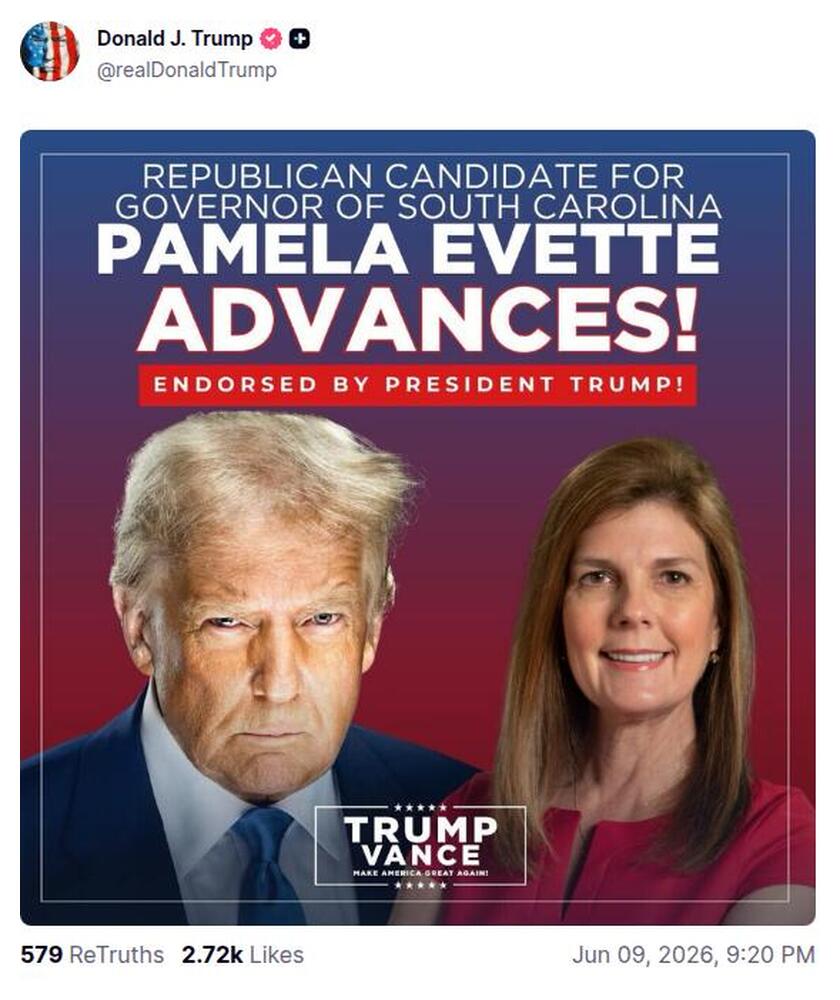 Post preview from Donald Trump