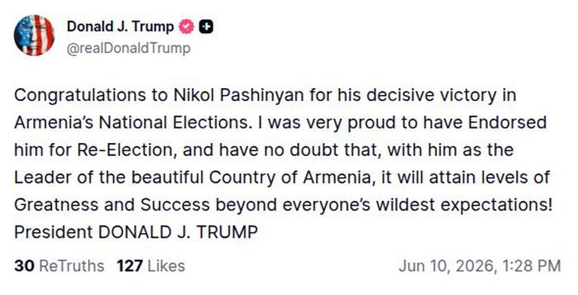 Post image from Donald Trump