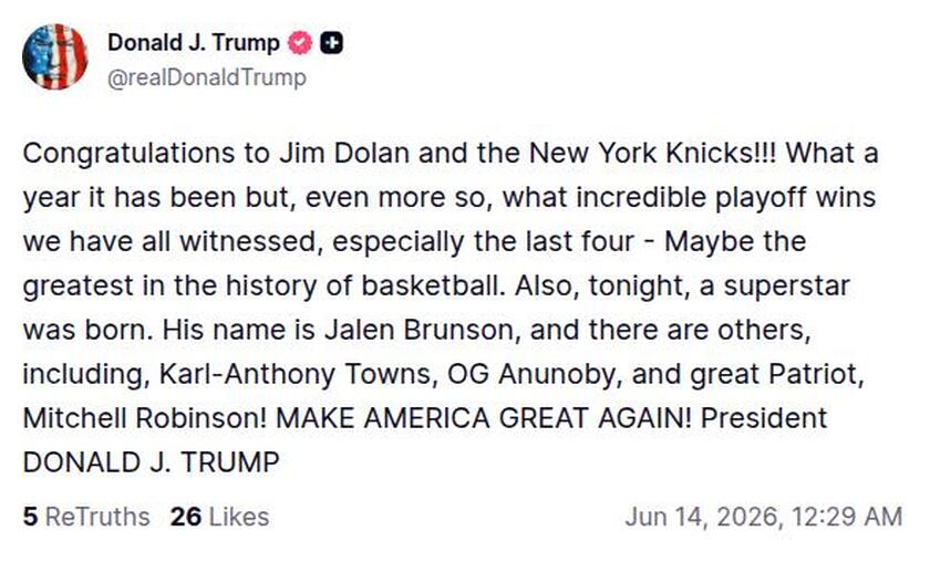 Post image from Donald Trump
