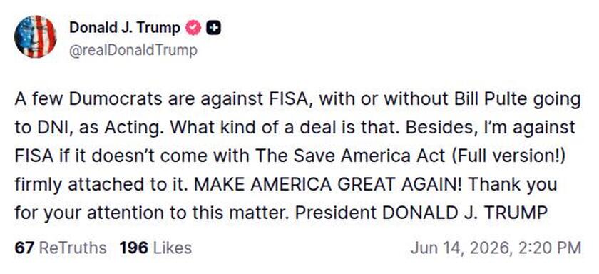 Post image from Donald Trump