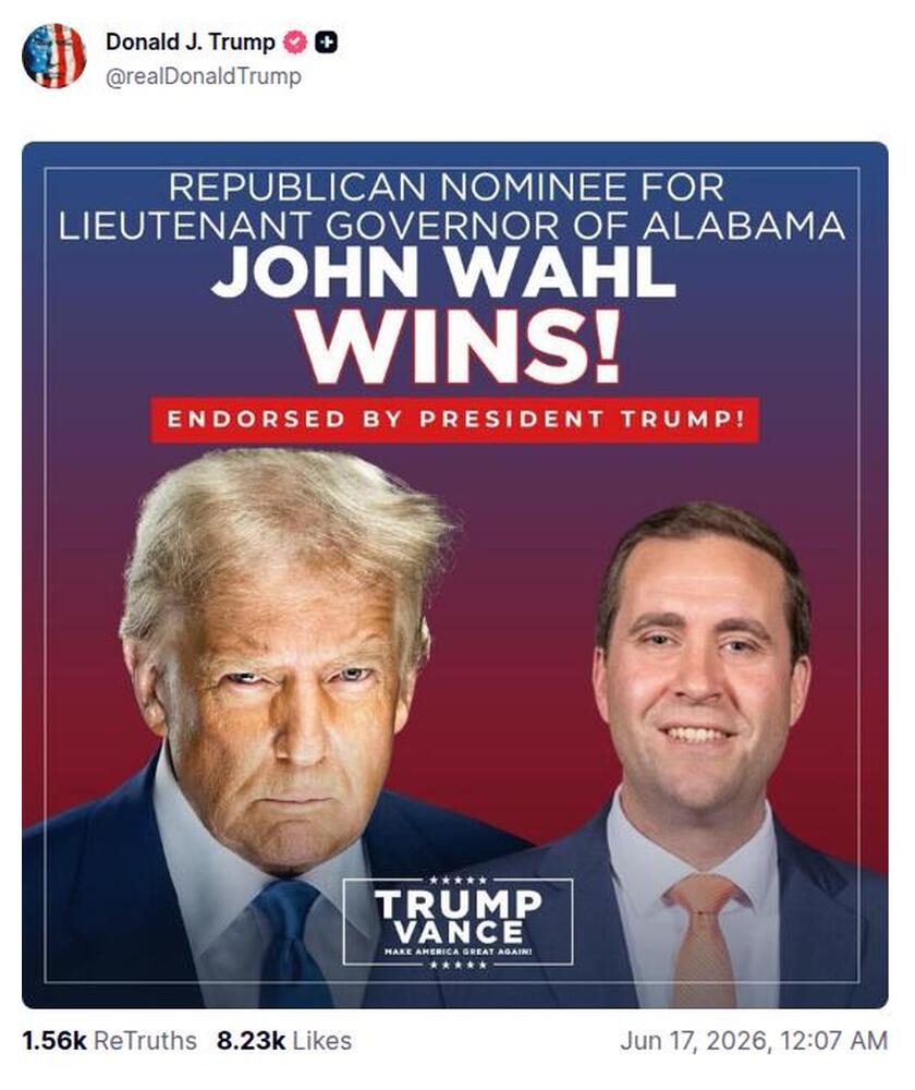 Post preview from Donald Trump