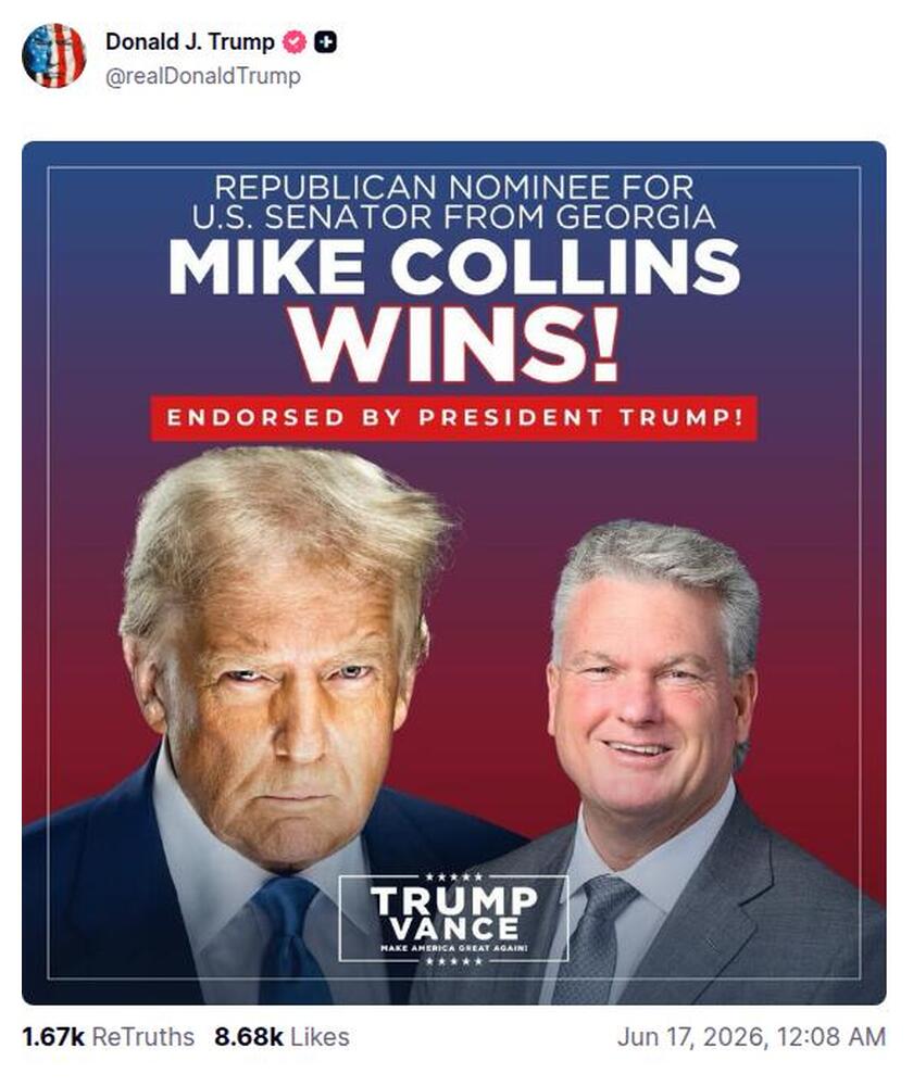 Post preview from Donald Trump