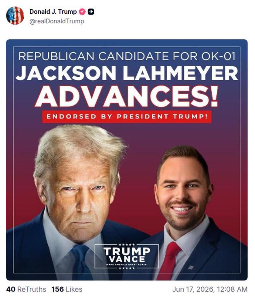 Post preview from Donald Trump