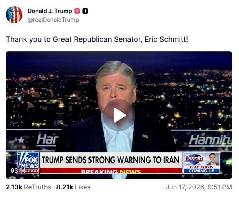 Post preview from Donald Trump
