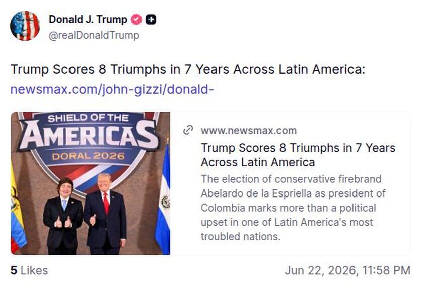 Post image from Donald Trump