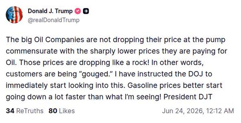 Post image from Donald Trump