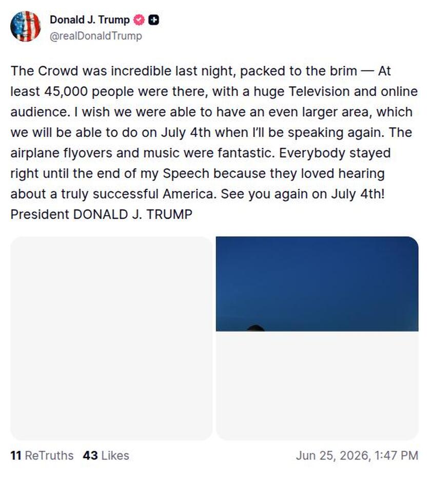 Post image from Donald Trump