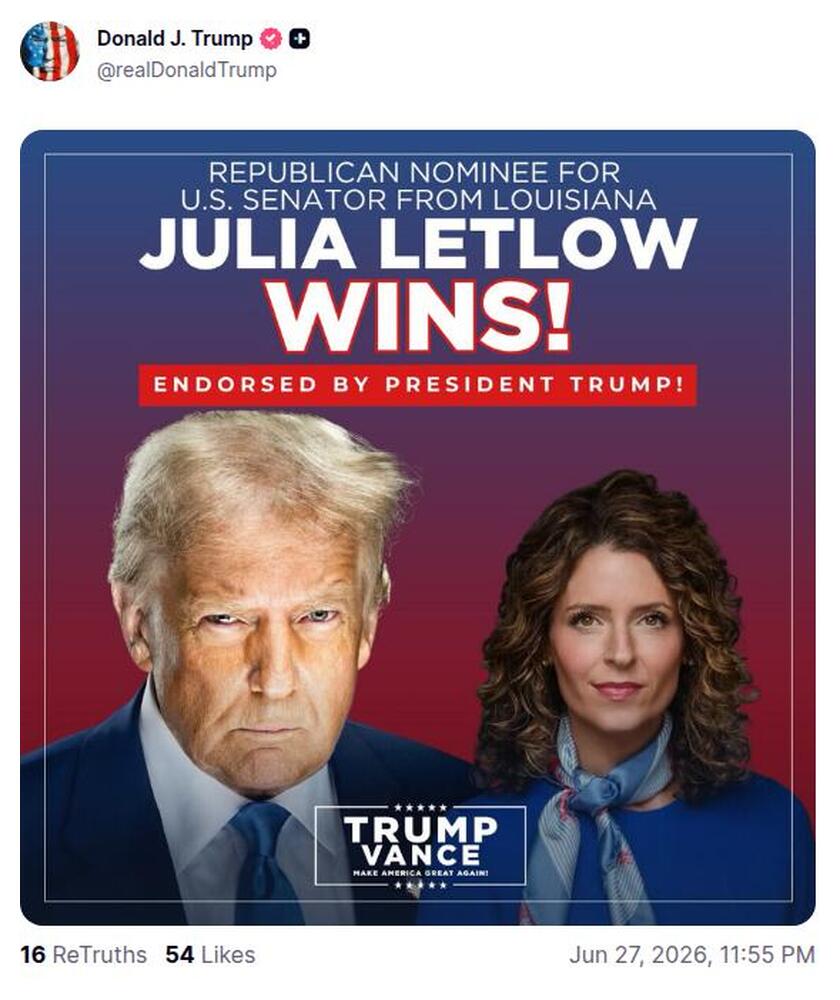 Post preview from Donald Trump