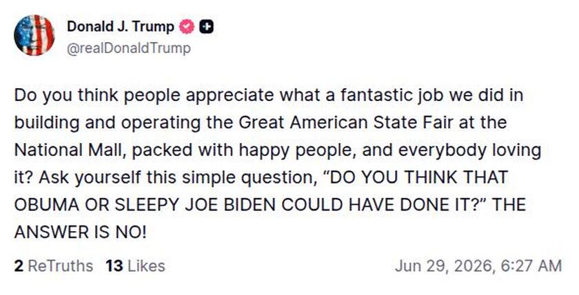 Post image from Donald Trump