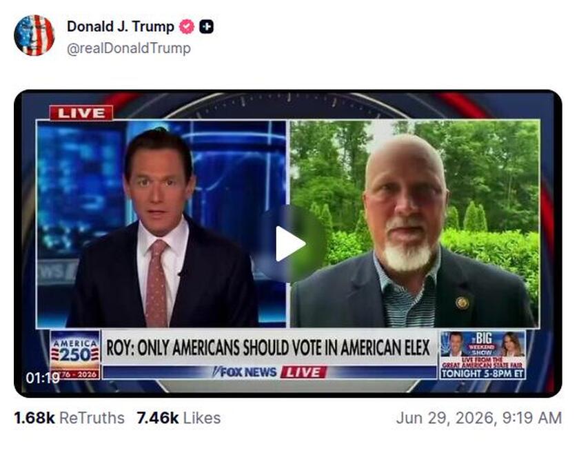 Post preview from Donald Trump