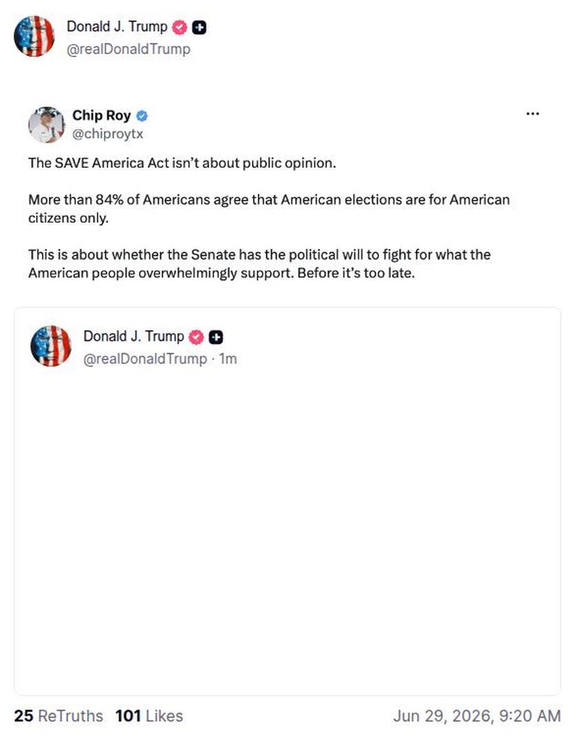 Post image from Donald Trump