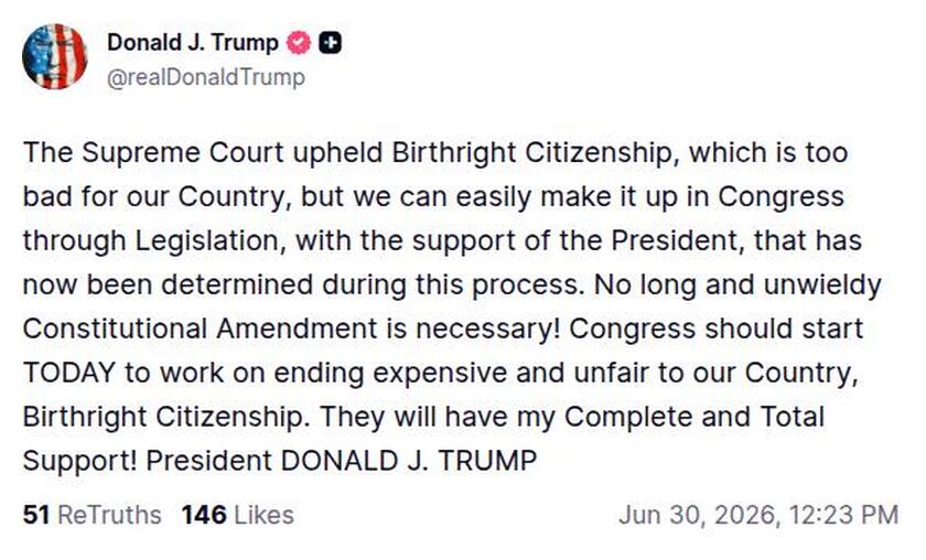 Post image from Donald Trump