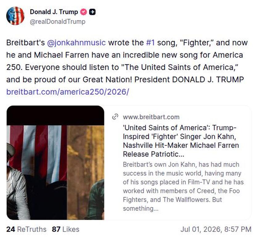 Post image from Donald Trump