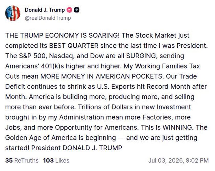 Post image from Donald Trump