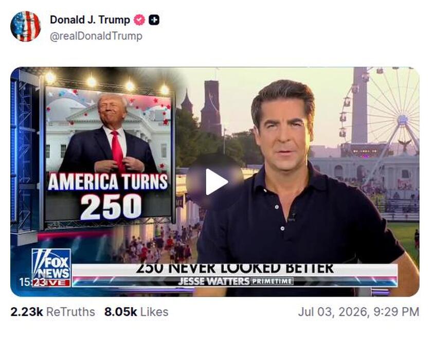 Post preview from Donald Trump