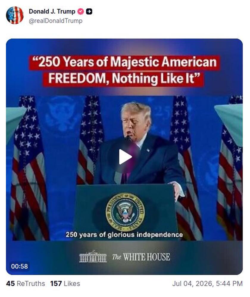 Post preview from Donald Trump