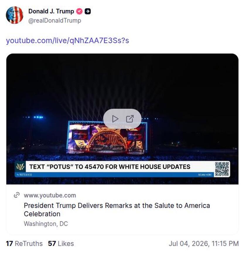 Post image from Donald Trump