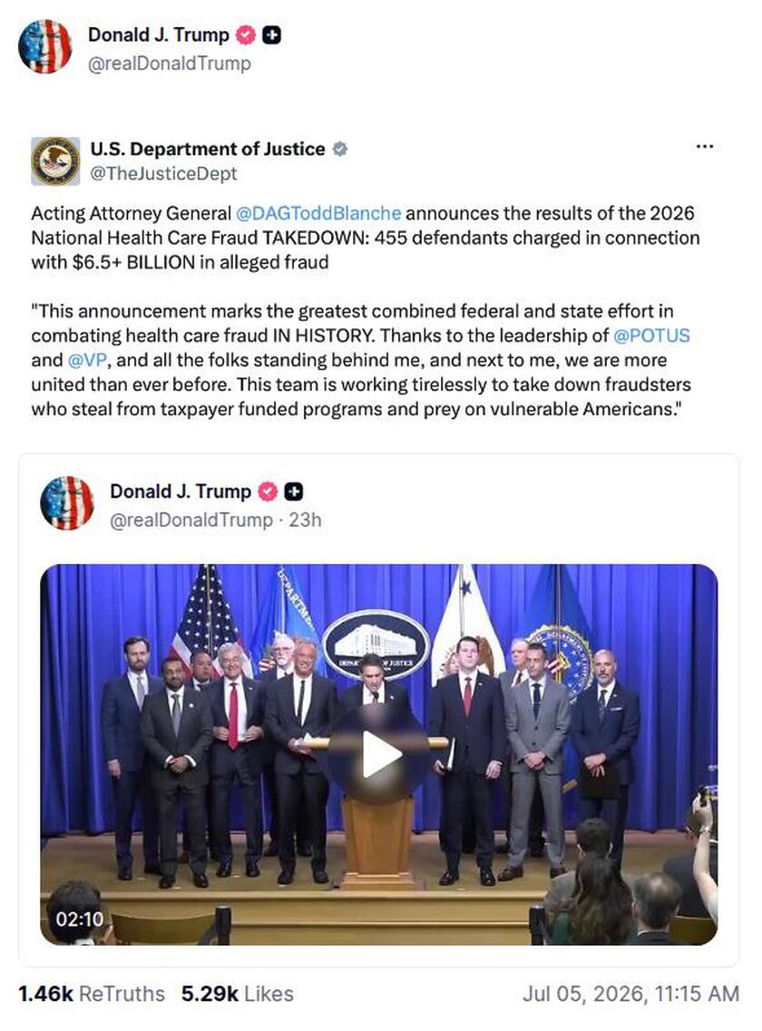 Post preview from Donald Trump