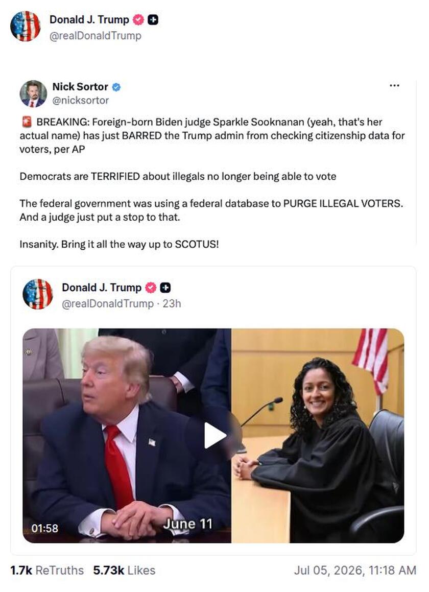 Post preview from Donald Trump