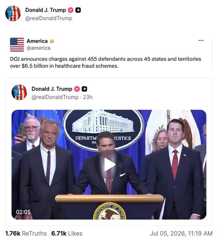 Post preview from Donald Trump
