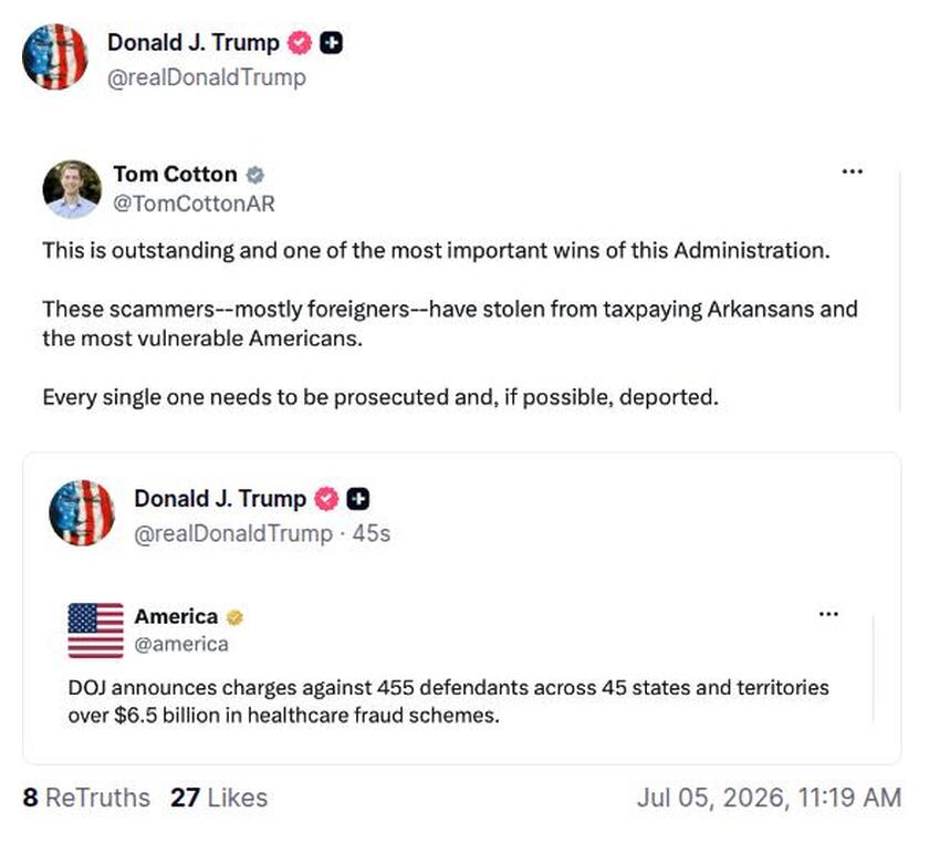 Post preview from Donald Trump