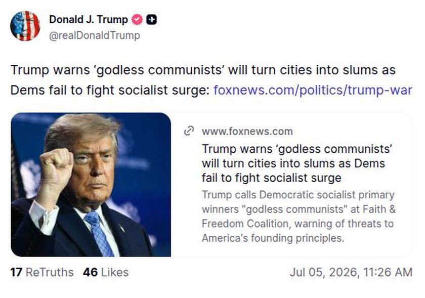 Post image from Donald Trump