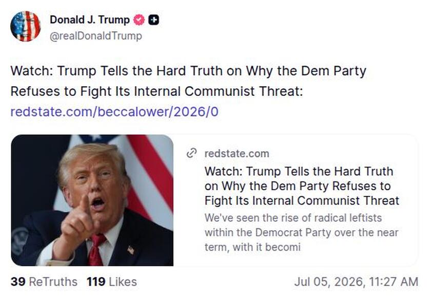 Post image from Donald Trump