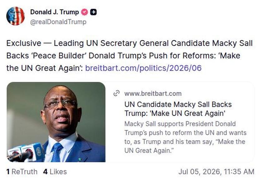 Post image from Donald Trump