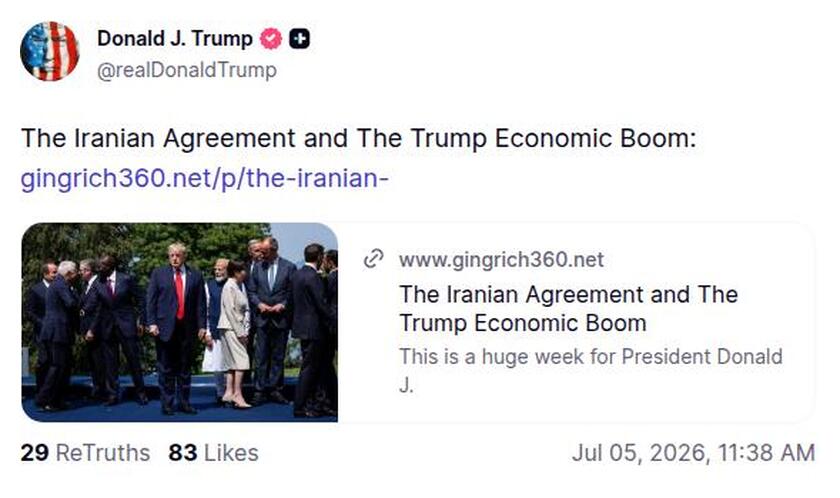 Post image from Donald Trump
