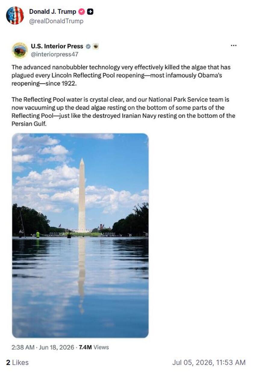 Post preview from Donald Trump
