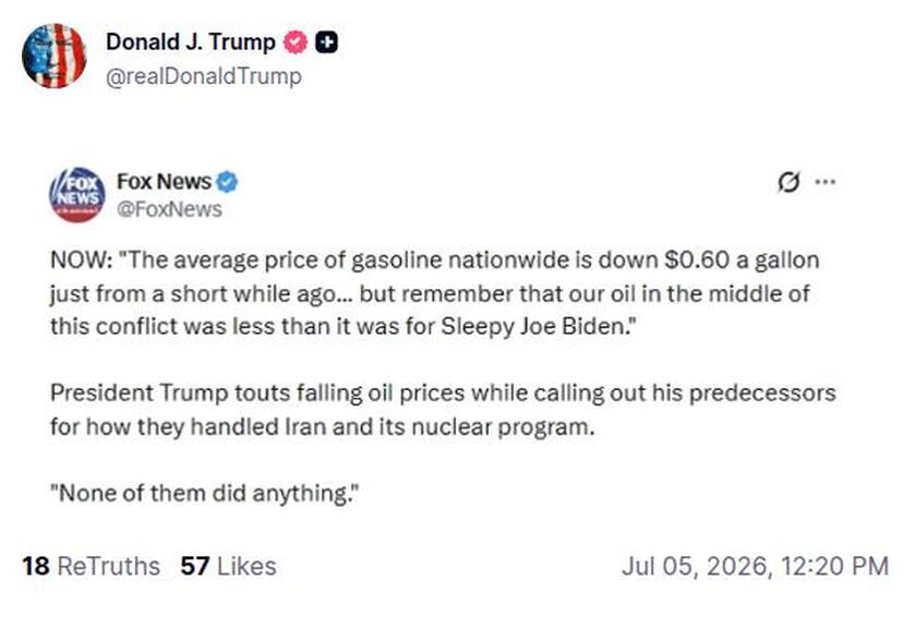 Post preview from Donald Trump