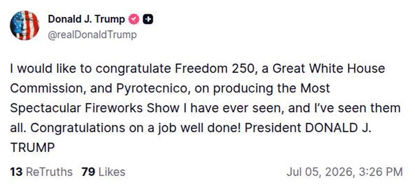 Post image from Donald Trump