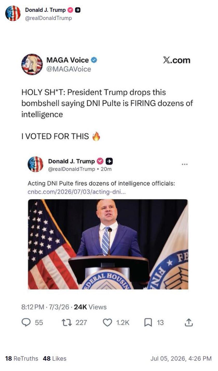 Post preview from Donald Trump