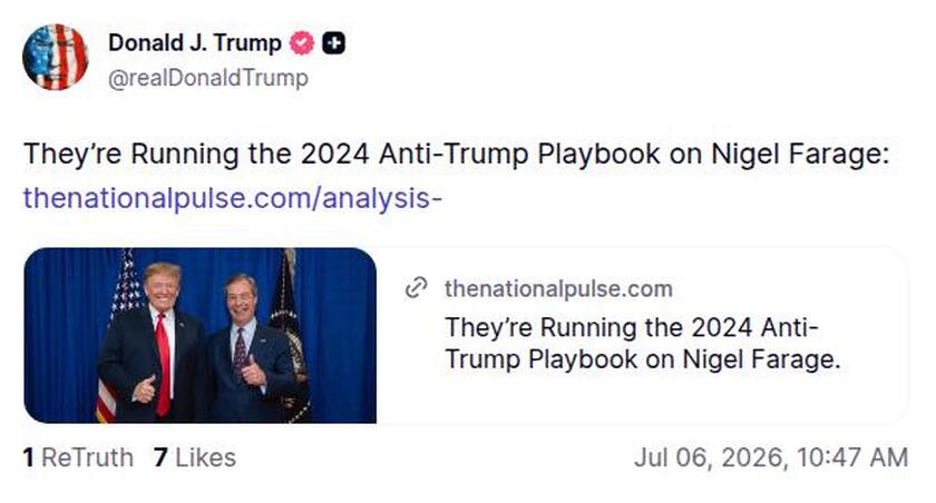 Post preview from Donald Trump
