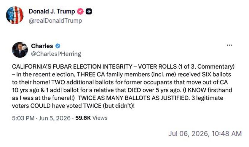Post preview from Donald Trump