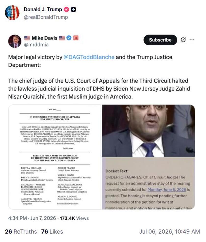Post preview from Donald Trump