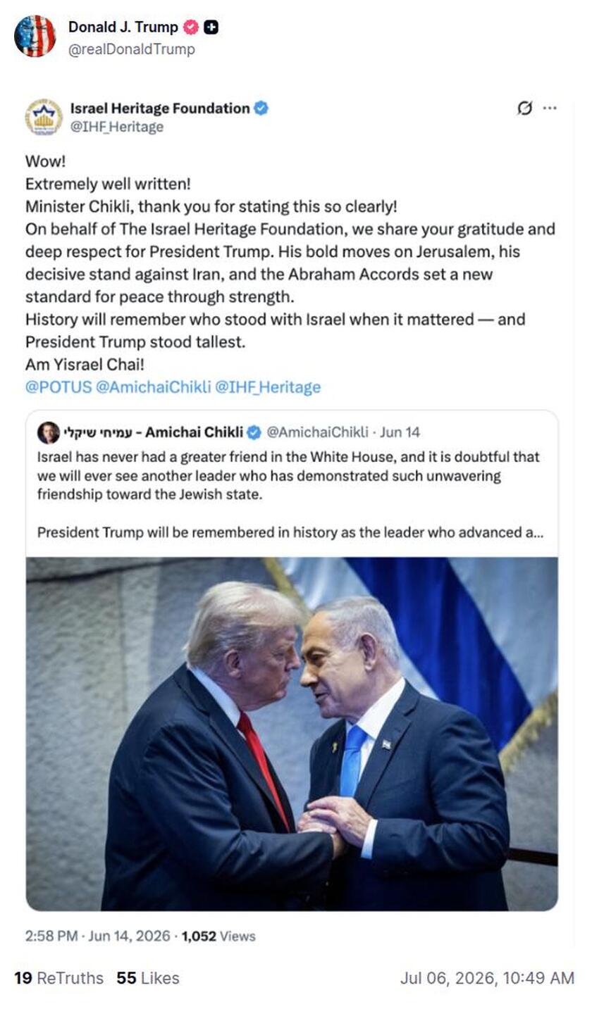 Post preview from Donald Trump