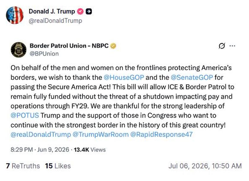 Post preview from Donald Trump